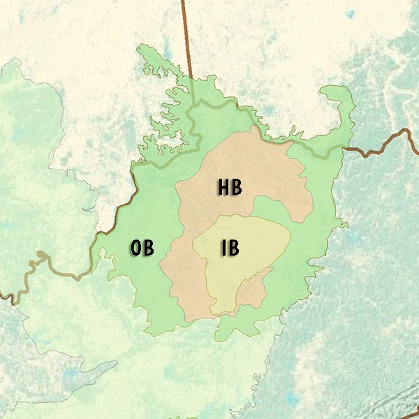 Map of Bluegrass Ecoregions