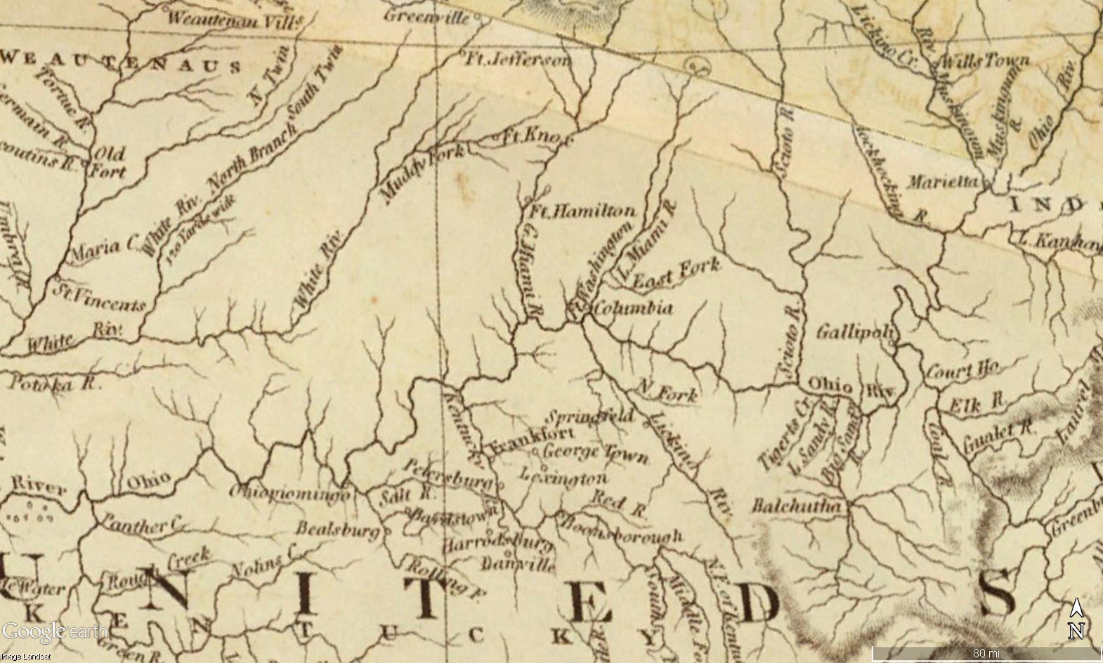 Bluegrass Map 1819 Arron Arrowsmith