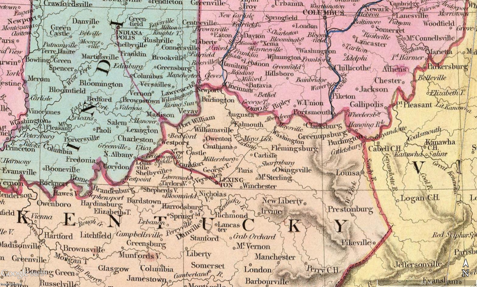 Bluegrass Map 1839, David Burr
